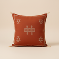 Authentic Sabra Cushion Cover in Terracotta with Berber embroidery