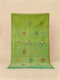 Handwoven Moroccan Sabra Cactus Silk Rug - Vibrant Green (150x90 cm)